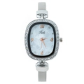 Orologio donna ovale al quarzo con strass e cinturino in maglia milanese argento - Argento