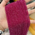 Faceted magenta tourmaline gemstone loose beads for handmade jewelry crafting - Red Corundum (Ruby Color) 3mm