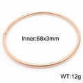 3mm round minimalist rose gold titanium steel bangle with 68mm inner diameter - Rose Gold (Single) / 68*3mm