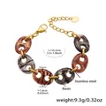 Detail of 14+5cm stainless steel bracelet with resin links and lobster clasp closure - 14+5cm / Color Block