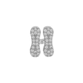 Micro-paved 18k brass letter H charm pendant with silver finish for DIY jewelry - Silver H