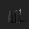 Compact black mini umbrella with matching semi-hard zipper case and portable strap - Classic Black (With Case)