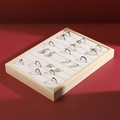 Solid wood jewelry tray with off-white velvet slots for rings and earrings display - Natural Wood Ring Tray-Linen