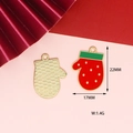 Detailed view of Christmas glove pendant 22x17mm for DIY jewelry making material - 20 Christmas Glove