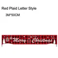 Weihnachtsbanner mit rot-schwarzem Karomuster und weißem Merry Christmas Schriftzug - Rotes Karomuster Weihnachts-Stil