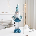 Detail van de telescopische poten van de blauwe kerstkabouter met een hoogte van 50 cm - Blauwe Telescopische Kerstman