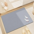 Tapis de bain antidérapant gris avec motif de canard blanc et texture moelleuse - 40*60cm / Canards en Marche