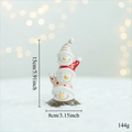 Ceramic Christmas stacked snowman figurine with striped hats, 15cm holiday home decor - 3-Layer Snowman (Ceramic)