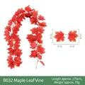 Artificial maple leaf garland in autumn colors, 170cm long for harvest decoration - B032 Orange-Red Gradient Maple Leaf Garland
