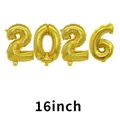 Chubby gold 2026 number balloons 16 inch metallic foil balloons set for New Year party - 16" / Chubby Gold