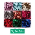 Set di paillettes fai-da-te in 9 colori in scatola da 5g per abiti e artigianato - 5mm (5g Per Scomparto) / Scatola 28