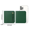 Schlanke dunkelgrüne Bifold-Geldbörse aus Kieselleder mit Reißverschluss und Maßen - Lychee-Textur / Dunkelgrün