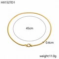 Detailed view of 45cm 14K gold plated necklace with measurements and weight details - Thin Snake Chain (HX1527D1)