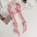 Minimalist solid pink skinny scarf for hair styling or handbag handle decoration - 200cm / Peach Blossom Pink