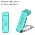Portable teal blue LED reading light with clip-on base and adjustable brightness controls - Lake Blue