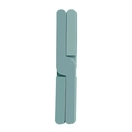 Vista verticale di un sottopentola pieghevole in silicone color alzavola chiuso - Blu Grigio