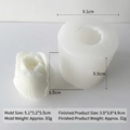 3D tulip flower silicone mold for handmade candles and soap DIY crafts with size specs - Tulip H-0692