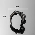 Clou d'oreille griffe en acier inoxydable noir mat style punk avec fermoir boule - Style Corne de Lune Noire (S288)