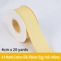Roll of 4cm wide matte cotton ribbon in egg yellow for flower gift wrapping, 20 yards - Matte Cotton Silk / 4.0cm Wide * 20 Yards / Egg Yellow