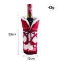 Funda de punto roja y blanca para botella de vino con pompón, decoración navideña - Rojo