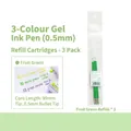Fruit green 0.5mm retractable gel pen refills in 3-piece set with bullet tip point - Gel Pen Refill (Fruit Green)