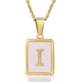 Pink Shell Letter I Style (With Chain)