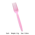 Pink watercolor style disposable plastic fork for party tableware weight 3.3g length 15.8cm - Pink Fork