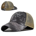 Casquette queue-de-cheval tie-dye gris avec maille respirante et bandes croisées - Réglable / Tie-Dye Noir