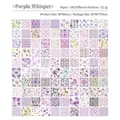 Purple floral scrapbooking paper pack with butterfly and vintage patterns, 100 sheets - Purple Whisper