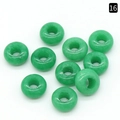 Set of 10 green natural agate rondelle beads for DIY bracelet making and jewelry crafts - Malaysian Jade (Dyed) / 5x10mm
