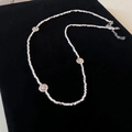 Zilveren kralenketting met metalen smiley-hangers en een verstelbare karabijnsluiting - Zilveren Smiley Face Gebroken Zilveren Ketting