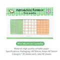 Cute Korean bear plaid memo pad set featuring green, pink, and orange grid designs - 4# Mist Field Camellia