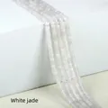 Short cylindrical white jade stone beads strands for DIY jewelry making accessories - 2x4mm Spacer Beads (Approx. 150 Beads/Strand) / White Jade