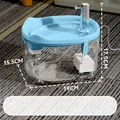 Fontana intelligente per animali blu con luce LED e protezione contro il funzionamento a secco - Anti-combustione a secco con luce / Blu