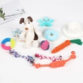 10-piece puppy toy set with cotton ropes, plush animals and colorful teething ring - 10-Piece Set Approx 395g