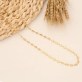 Bohemian gold star and heart pendant necklace with oval links on a natural straw mat - Gold Oval Chain Style (N1027)