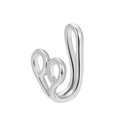 Silver copper nose cuff with multi-ring bypass design and sparkling zircon accents - Triple Ring Shape (G-189) / Silver