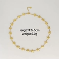18k gold plated stainless steel necklace featuring elegant starfish charms, 42+5cm length - Starfish Necklace
