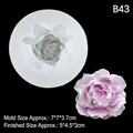 Rose flower silicone mold for DIY candles and soaps with size measurements - Clear