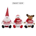 Three-piece Christmas plush doll set with Santa Claus, Snowman and Reindeer in knit sweaters - Christmas Doll 3pcs Set