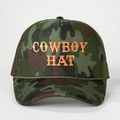 Camouflage trucker pet met oranje Cowboy Hat borduursel en ademend gaaswerk - Eén maat / Camouflage