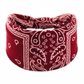Bandeau bohème élastique avec motif paisley bordeaux pour le yoga et le sport - Par-2 / Guanxin[][modèle Disponible] Prix Préférentiels Pour Les Grandes Quantités