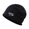 Breathable black cotton slouchy beanie hat featuring a Fighting! patch for men and women - Black