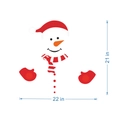 Detaillierte Maße der 21x22 Zoll Cartoon-Schneemann-Magnetaufkleber für Weihnachtsdeko - 21x22 Zoll / CT003 Magnetischer Kühlschrankmagnet
