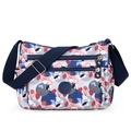 Women's nylon crossbody bag with floral pattern and multiple zipper pockets for travel - Colorful Leaf