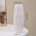 White ceramic vase with 3D geometric texture, 24cm height and minimalist matte finish - Zhiyi (24cm)