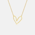 Collier avec pendentif cœur minimaliste en argent 925 plaqué or avec chaîne fine - Argent 925 / Or 18K