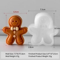Gingerbread man silicone mold for Christmas crafts with detailed size measurements - Gingerbread Man J-0761