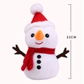 Poupée bonhomme de neige de Noël 22cm avec bonnet rouge, écharpe et bras en branches - Bonhomme de Neige de Noël en Peluche