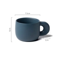Tazza da caffè in ceramica blu scuro opaca con dimensioni 7,5cm larghezza e 6cm altezza - 201-300ml / Blu Nebbia